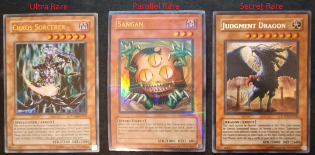 Ultra Rare, Parallel Rare i Secret Rare Yu-Gi-Oh Karte