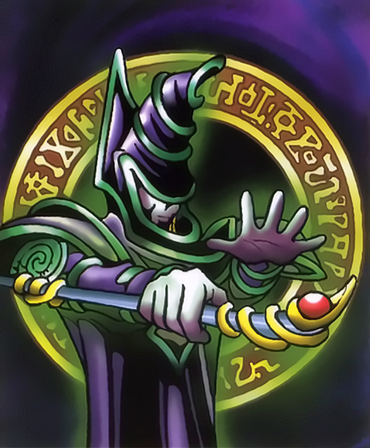 Dark Magician, art na Bandai verziji karte