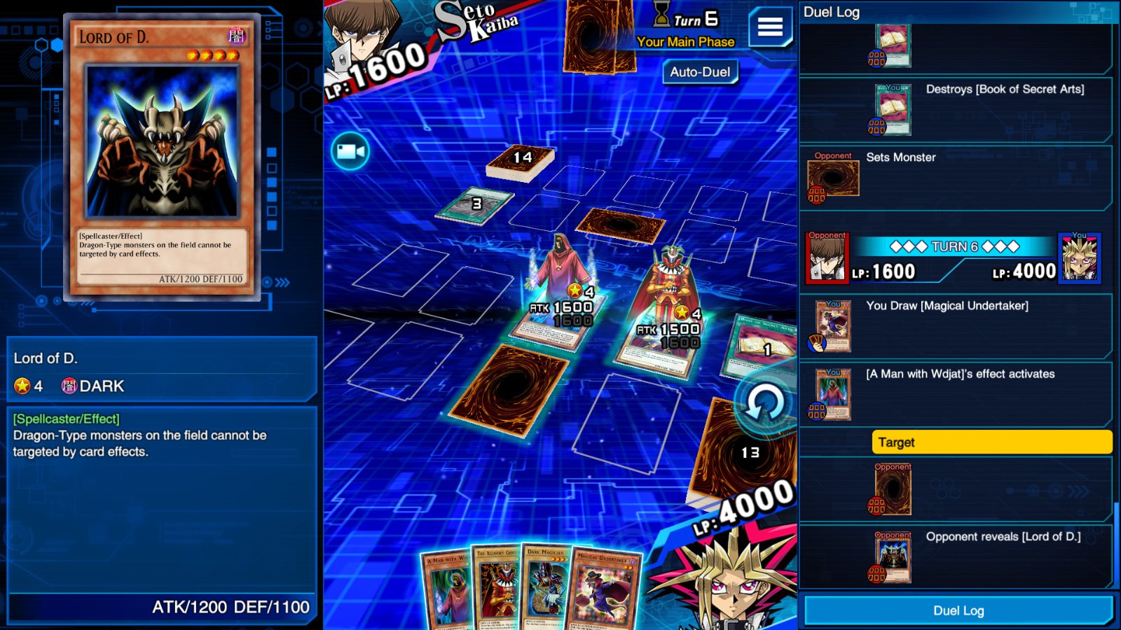 Duel u tijeku: tri zone za čudovišta, tri za Spell/Trap karte i 4000 LP