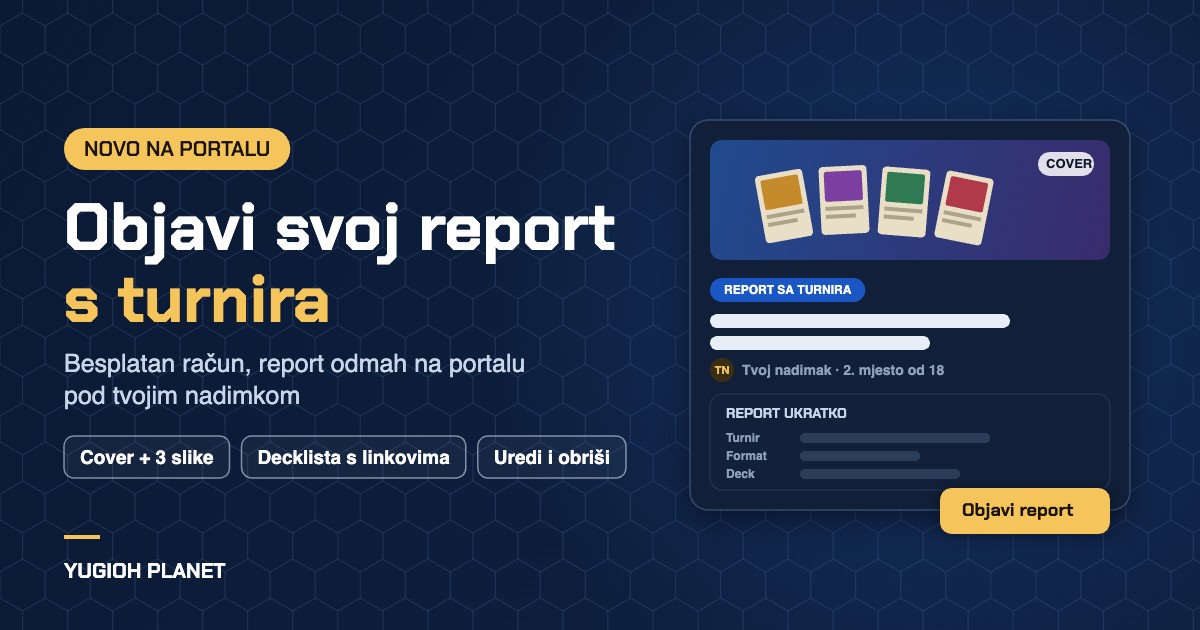 Objavi svoj report s turnira: Yugioh Planet sada ima račune za igrače
