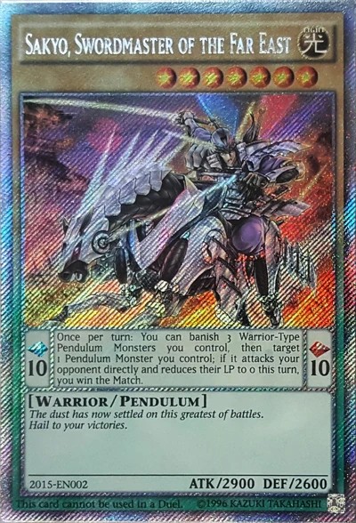 Sakyo, Swordmaster of the Far East (nagradna karta 2015.) kao Extra Secret Rare (TCG)